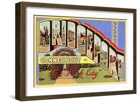 Greetings from Bridgeport, Connecticut-null-Framed Art Print