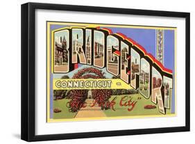 Greetings from Bridgeport, Connecticut-null-Framed Art Print