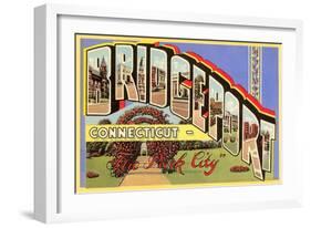 Greetings from Bridgeport, Connecticut-null-Framed Art Print