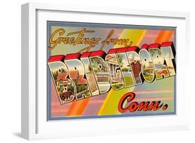 Greetings from Bridgeport, Connecticut-null-Framed Art Print