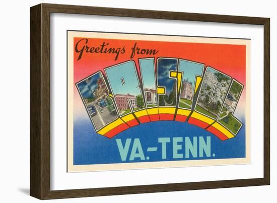 Greetings from Bristol, Virginia, Tennessee-null-Framed Art Print