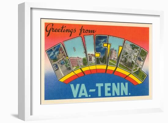 Greetings from Bristol, Virginia, Tennessee-null-Framed Art Print