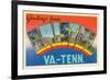 Greetings from Bristol, Virginia, Tennessee-null-Framed Premium Giclee Print