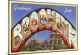 Greetings from Brooklyn, New York-null-Mounted Art Print