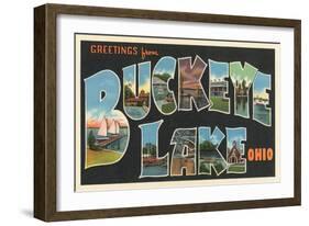 Greetings from Buckeye Lake, Ohio-null-Framed Art Print