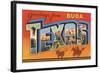 Greetings from Buda, Texas-null-Framed Art Print