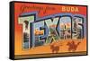 Greetings from Buda, Texas-null-Framed Stretched Canvas