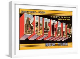 Greetings from Buffalo, New York-null-Framed Art Print