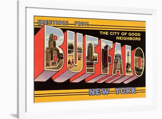 Greetings from Buffalo, New York-null-Framed Premium Giclee Print