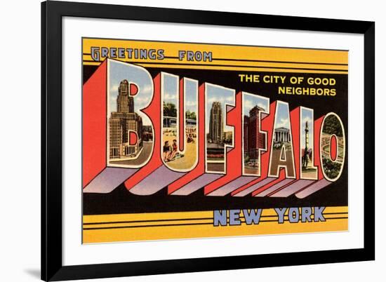 Greetings from Buffalo, New York-null-Framed Premium Giclee Print