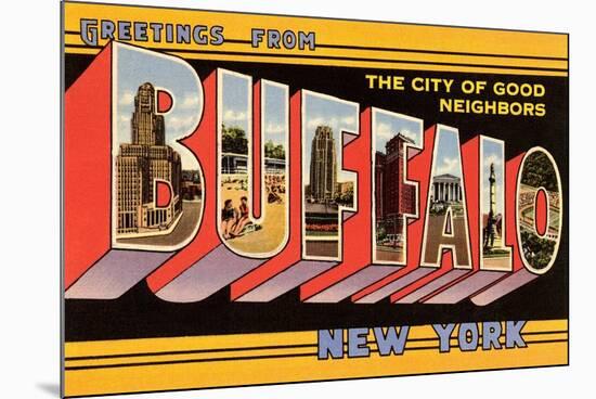 Greetings from Buffalo, New York-null-Mounted Premium Giclee Print