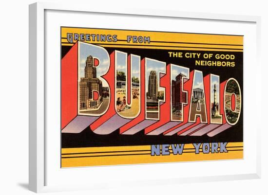 Greetings from Buffalo, New York-null-Framed Art Print