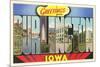 Greetings from Burlington, Iowa-null-Mounted Premium Giclee Print