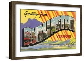 Greetings from Burlington, Vermont-null-Framed Art Print