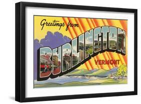 Greetings from Burlington, Vermont-null-Framed Art Print