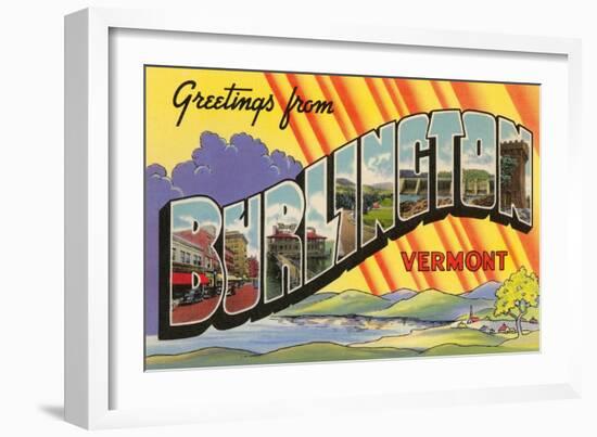 Greetings from Burlington, Vermont-null-Framed Art Print