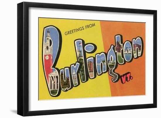 Greetings from Burlington, Vermont-null-Framed Art Print