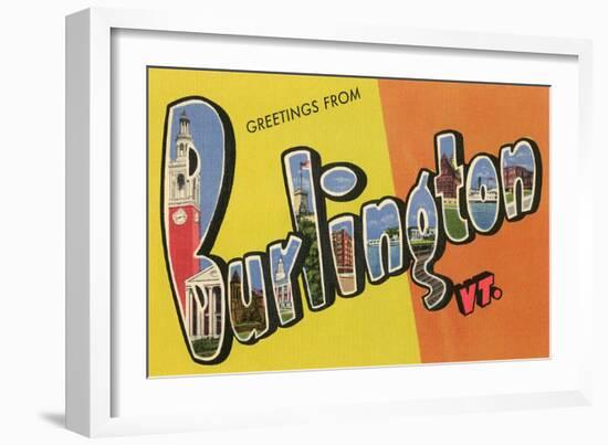 Greetings from Burlington, Vermont-null-Framed Art Print