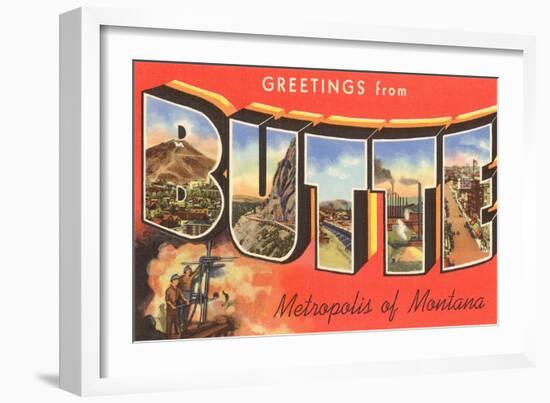 Greetings from Butte, Montana-null-Framed Art Print