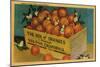 Greetings from California, Box of Oranges - California State-Lantern Press-Mounted Art Print