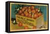 Greetings from California, Box of Oranges - California State-Lantern Press-Framed Stretched Canvas