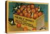 Greetings from California, Box of Oranges - California State-Lantern Press-Stretched Canvas