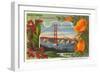 Greetings from California with Golden Gate Bridge and Poppies-null-Framed Art Print