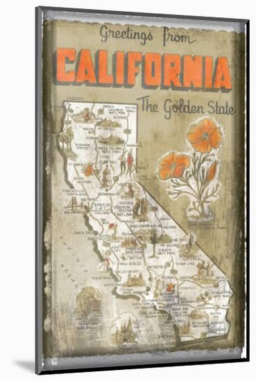 Greetings from California-null-Mounted Giclee Print