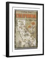 Greetings from California-Vintage Vacation-Framed Art Print