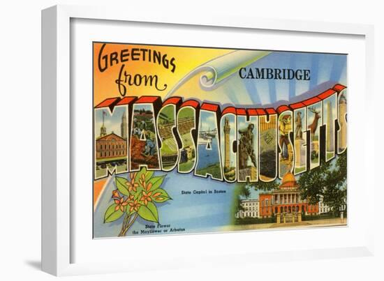 Greetings from Cambridge, Massachusetts-null-Framed Art Print