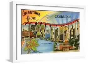 Greetings from Cambridge, Massachusetts-null-Framed Art Print