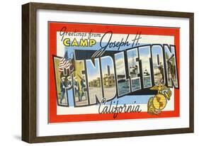 Greetings from Camp Joseph H. Pendleton, California-null-Framed Giclee Print