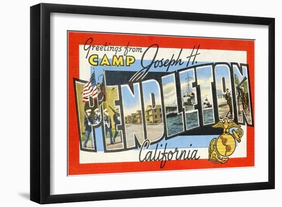 Greetings from Camp Joseph H. Pendleton, California-null-Framed Giclee Print