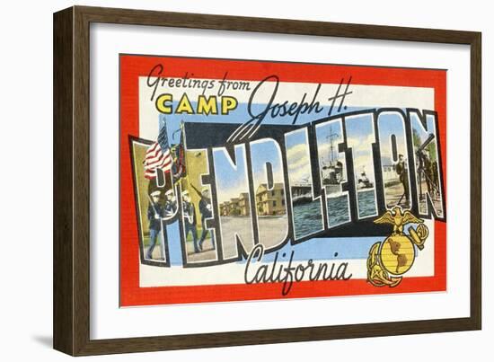 Greetings from Camp Pendleton, California-null-Framed Art Print