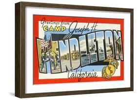 Greetings from Camp Pendleton, California-null-Framed Art Print