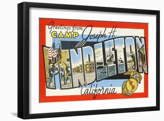 Greetings from Camp Pendleton, California-null-Framed Art Print