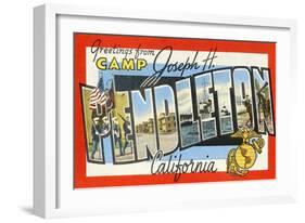 Greetings from Camp Pendleton, California-null-Framed Art Print