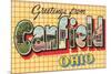 Greetings from Canfield, Ohio-null-Mounted Art Print