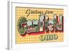 Greetings from Canfield, Ohio-null-Framed Art Print