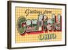 Greetings from Canfield, Ohio-null-Framed Art Print