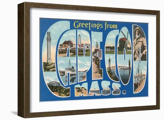 Greetings from Cape Cod, Mass-null-Framed Art Print