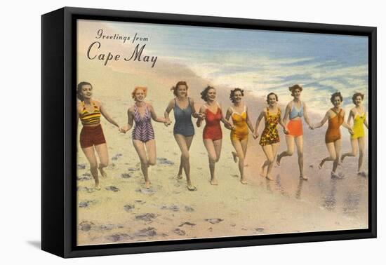 Greetings from Cape May, New Jersey, Bathing Beauties-null-Framed Stretched Canvas