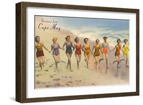 Greetings from Cape May, New Jersey, Bathing Beauties-null-Framed Art Print