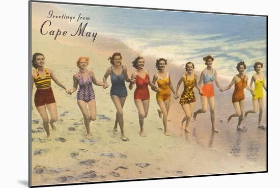 Greetings from Cape May, New Jersey, Bathing Beauties-null-Mounted Art Print