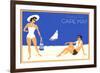 Greetings from Cape May, New Jersey, Beach Couple-null-Framed Premium Giclee Print