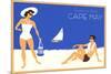 Greetings from Cape May, New Jersey, Beach Couple-null-Mounted Premium Giclee Print