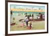 Greetings from Cape May, New Jersey, Beach Scene-null-Framed Premium Giclee Print