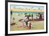 Greetings from Cape May, New Jersey, Beach Scene-null-Framed Premium Giclee Print