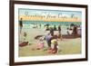 Greetings from Cape May, New Jersey, Beach Scene-null-Framed Art Print