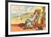 Greetings from Cape May, New Jersey, Girl on Porch-null-Framed Premium Giclee Print